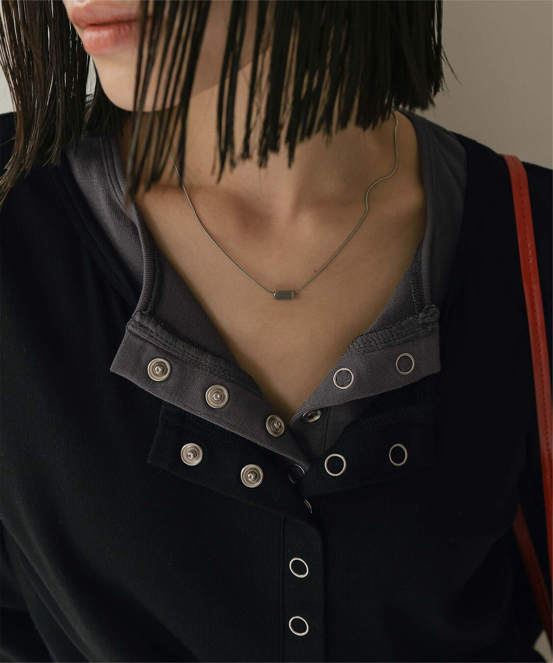 miette「レイヤード風ヘンリーネックトップス」|Tシャツ・カットソー|