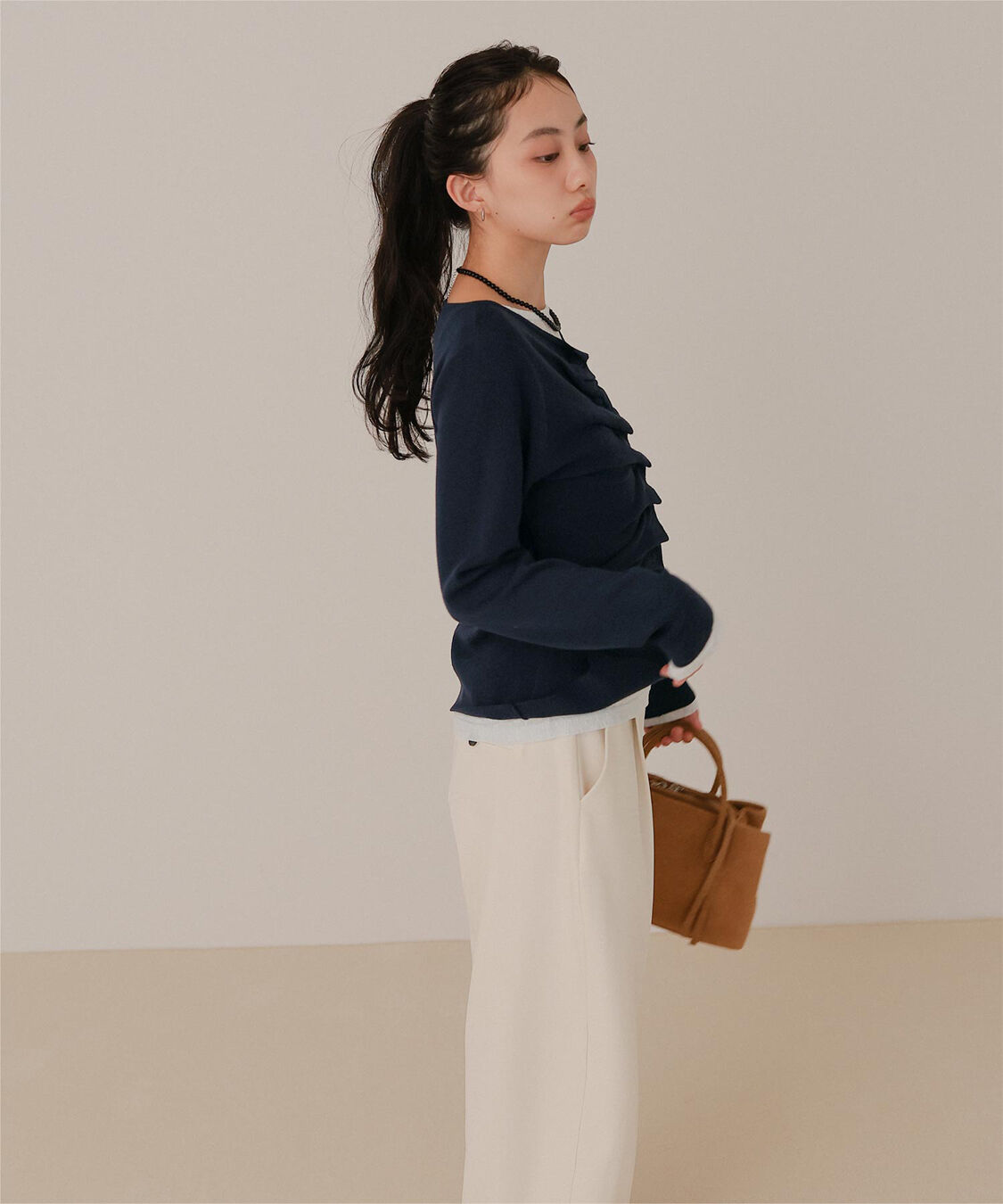 miette「フロントギャザーボタンニット」|ニット・セーター|