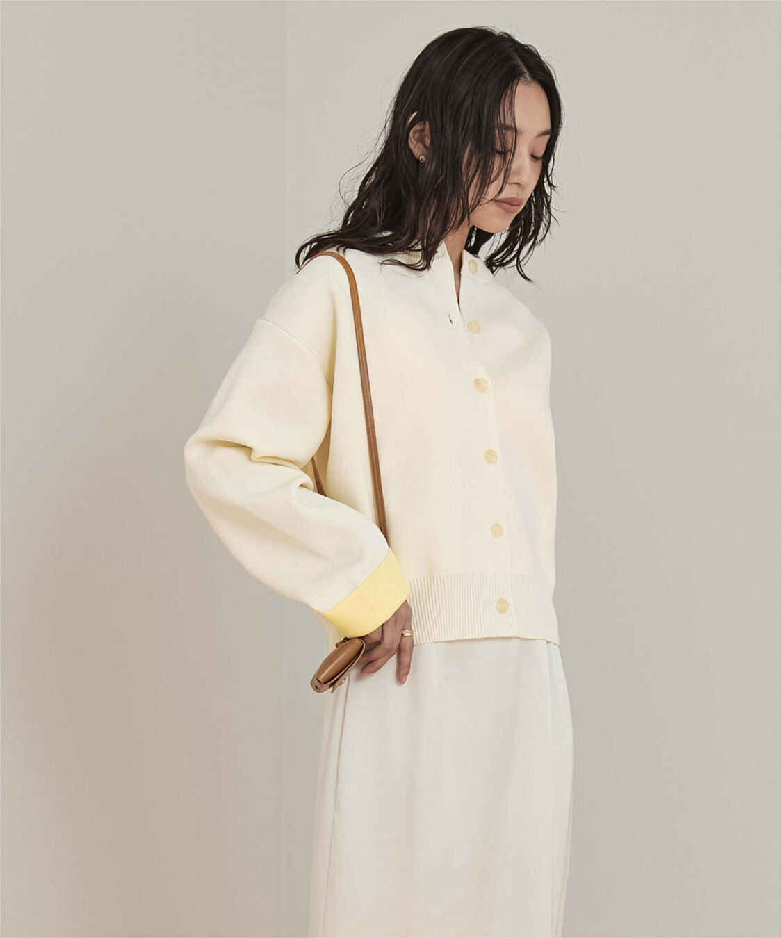 miette「バイカラーデザインニットカーディガン」|カーディガン|