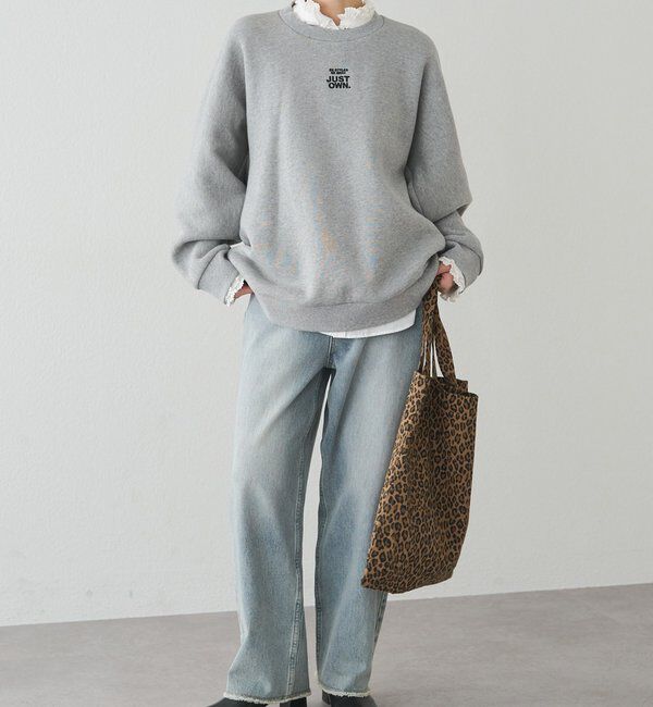  「裏ボアロゴ刺繍スウェット」|プルオーバー|