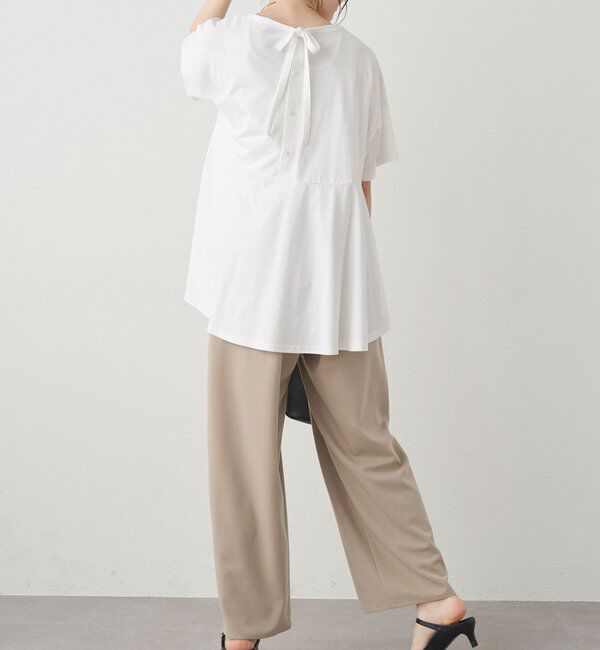  「《リバイバル》【WEB限定/Du noir】バックリボンペプラムTシャツ」|プルオーバー|