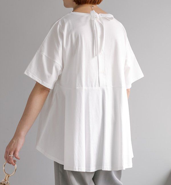  「《リバイバル》【WEB限定/Du noir】バックリボンペプラムTシャツ」|プルオーバー|