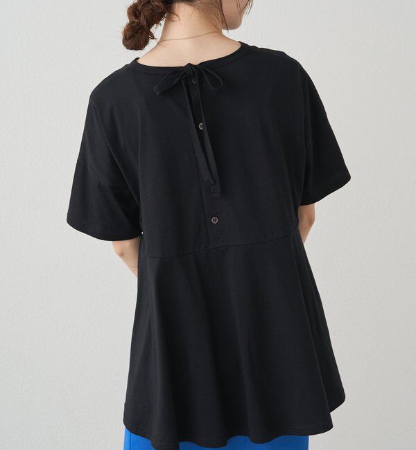  「《リバイバル》【WEB限定/Du noir】バックリボンペプラムTシャツ」|プルオーバー|