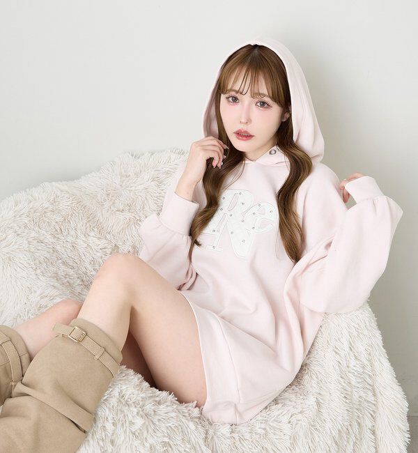  「キルティングロゴゆるパーカー」|プルオーバー|