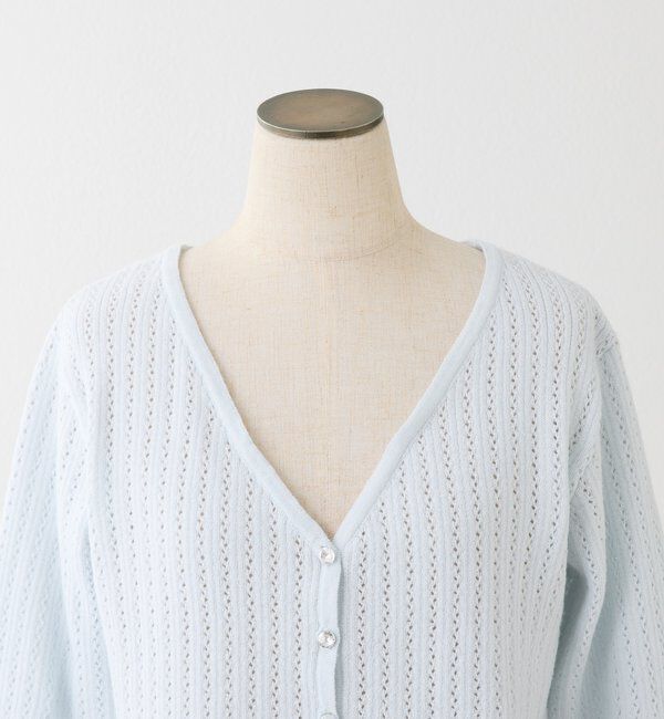  「キラキラボタンアイレットカーデ」|ニット・セーター|