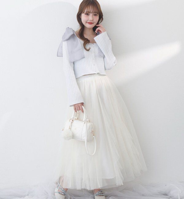  「キラキラボタンアイレットカーデ」|ニット・セーター|