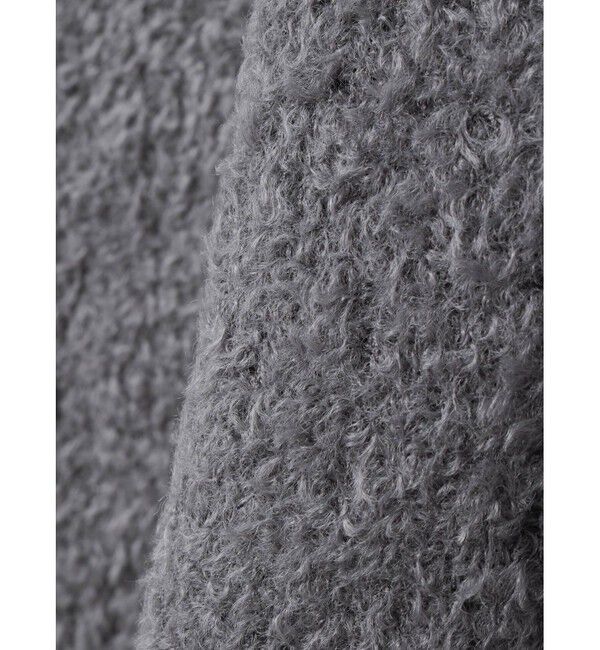 mizuiro ind「mizuiro ind ポケット付きヘアリークルーネックカーディガン」|カーディガン|