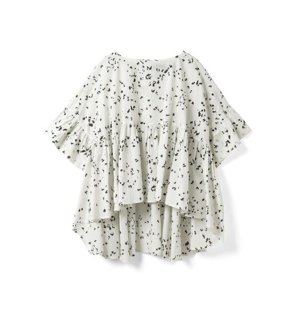 mizuiro ind「mizuiro ind プリントワイドギャザープルオーバー」|シャツ・ブラウス|