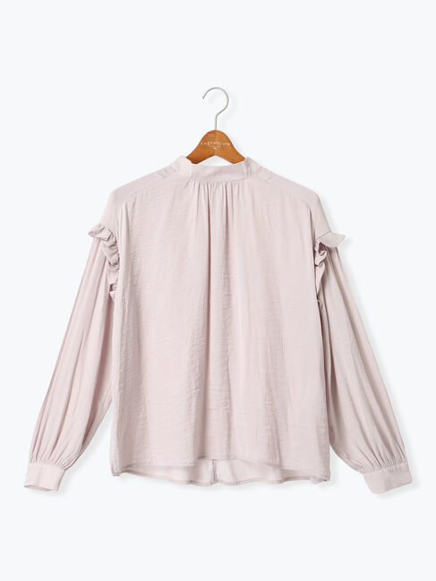 Lugnoncure「袖フリルスタンドブラウス」|シャツ・ブラウス|