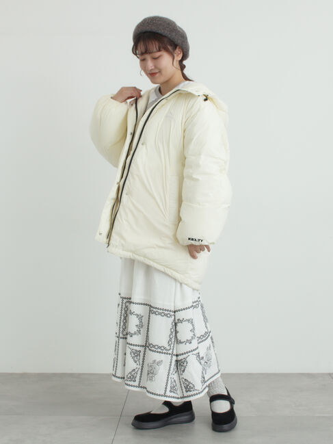 Samansa Mos2「裾モチーフ刺繍ギャザースカート」|スカート|