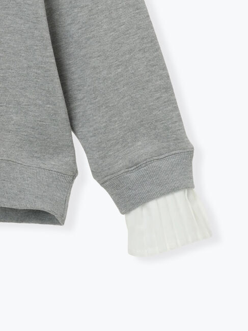 Samansa Mos2 blue「袖プリーツ裏起毛スウェット」|Tシャツ・カットソー|