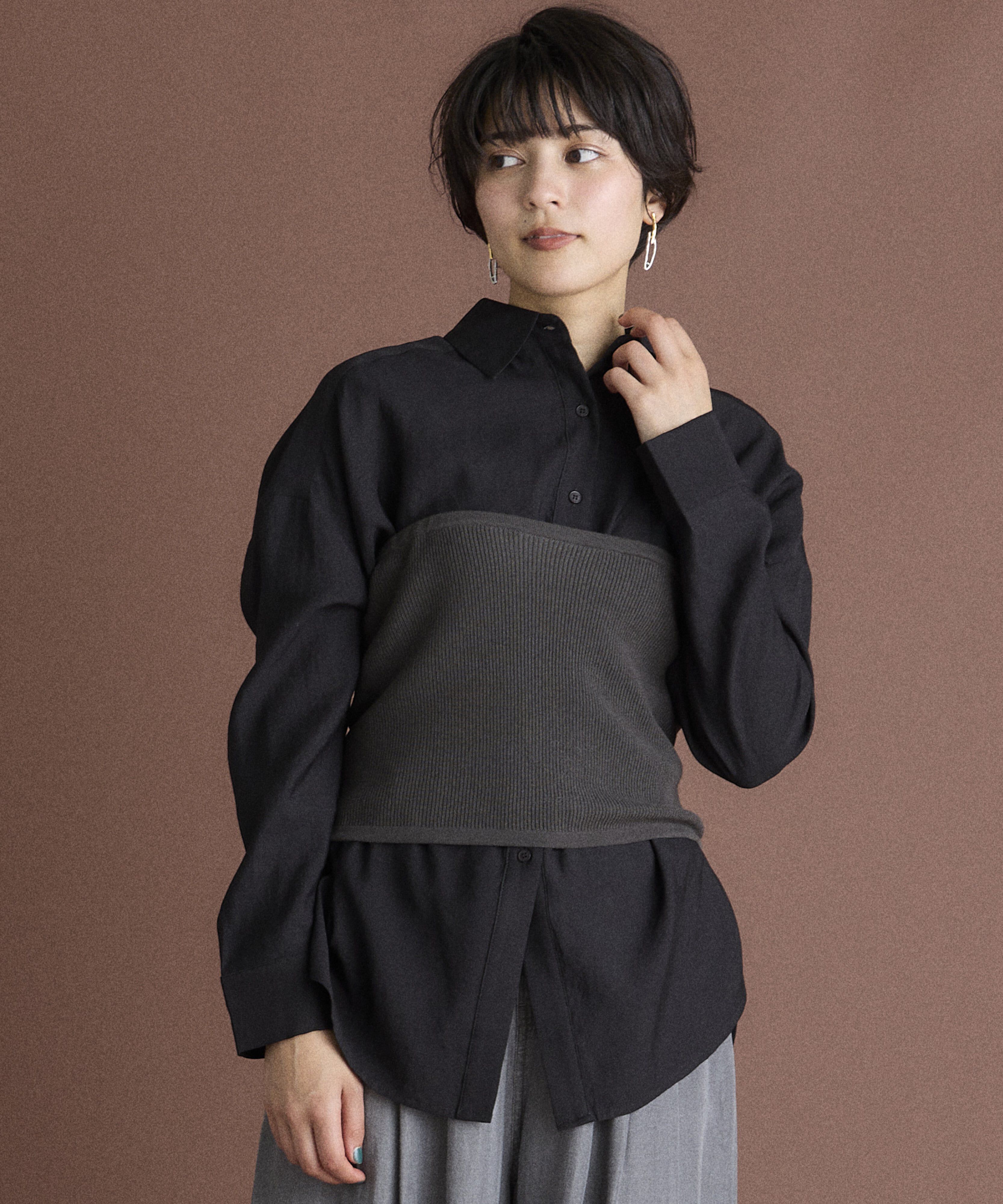 INED「《INED CLARO》ニットビスチェ」|ニット・セーター|