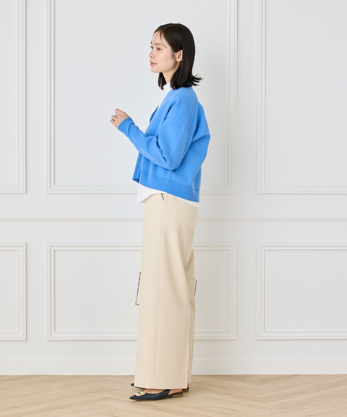 INED「《大きいサイズ》スムースカーディガン」|カーディガン|