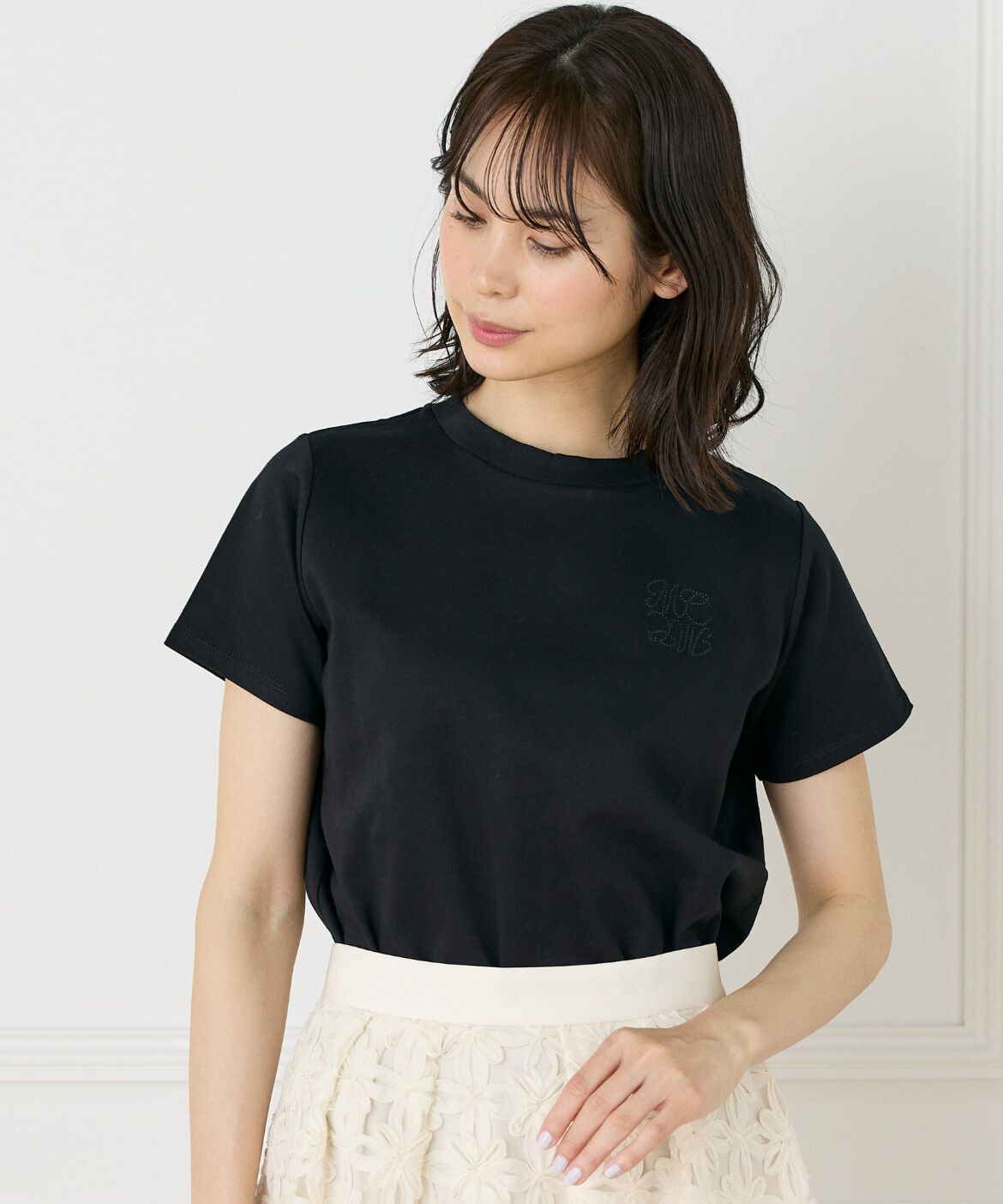 Maglie le cassetto「《大きいサイズ》LOVERコンパクトTシャツ」|Tシャツ・カットソー|ブラック