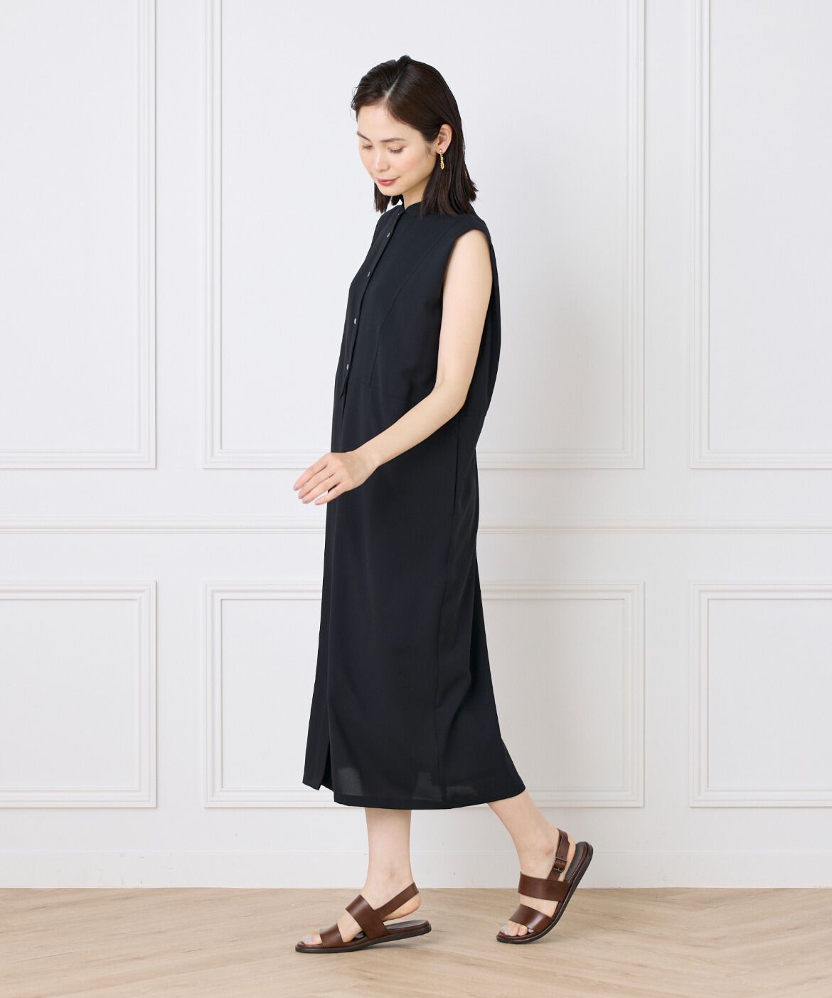 INED「《WEB限定》ノースリーブシャツワンピース」|ワンピース|