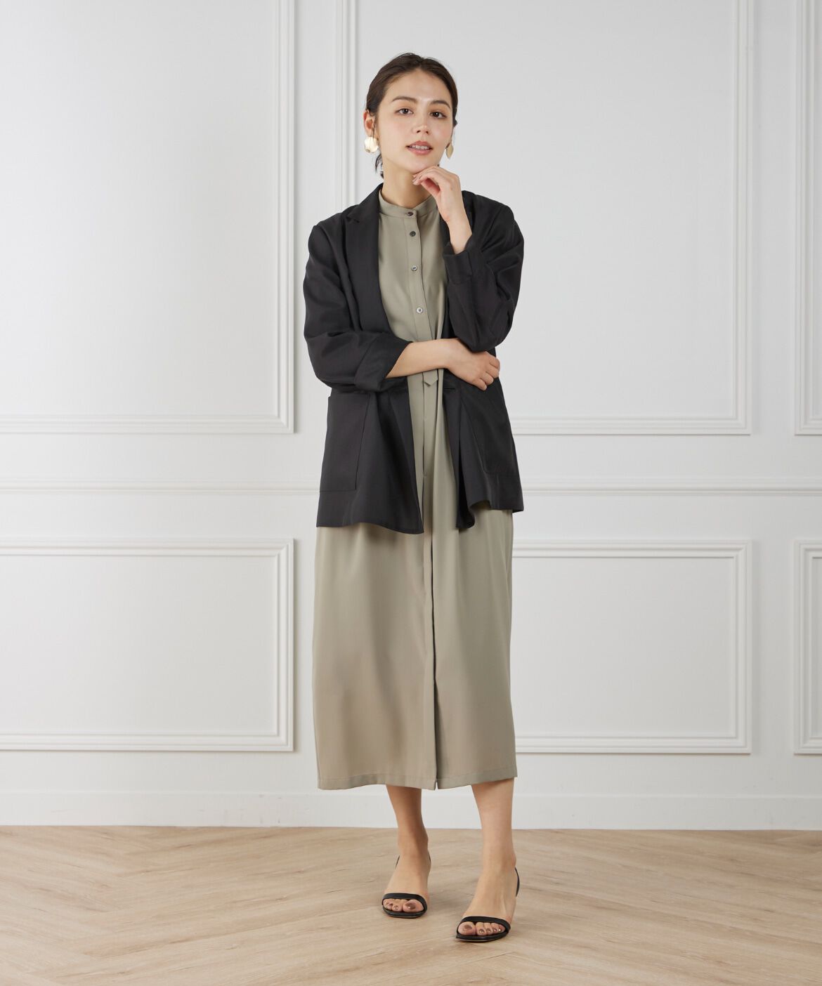 INED「《WEB限定》ノースリーブシャツワンピース」|ワンピース|