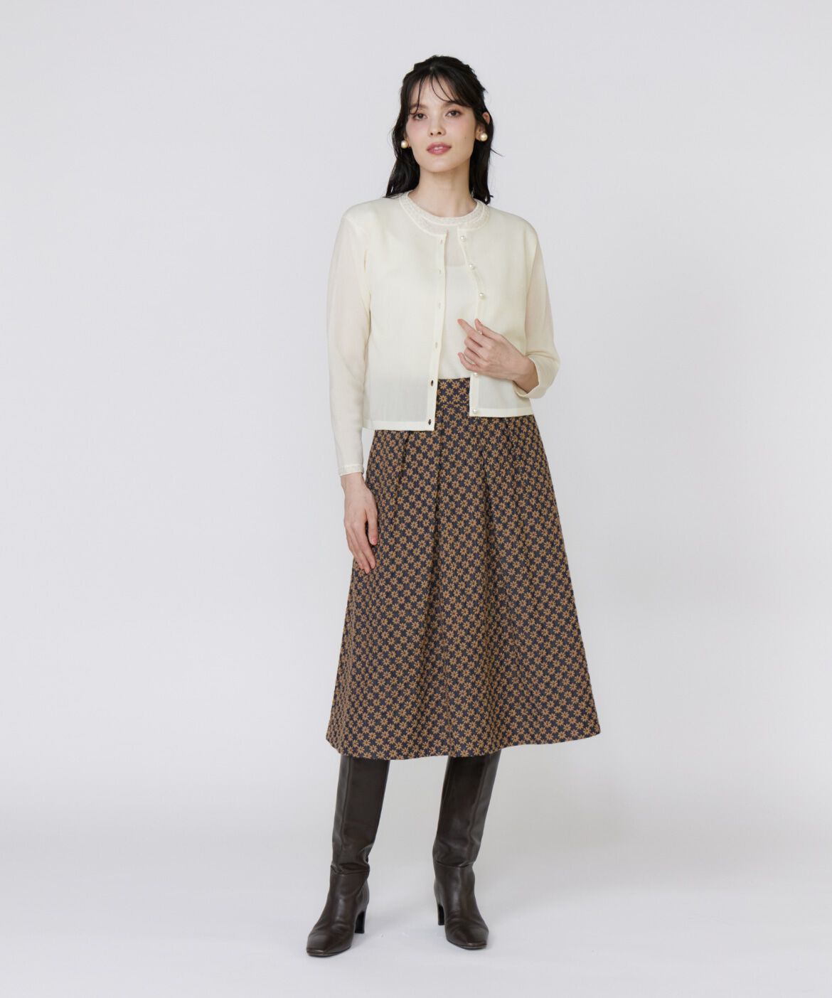 Maglie le cassetto「ブレード付きシアーカーディガン」|カーディガン|