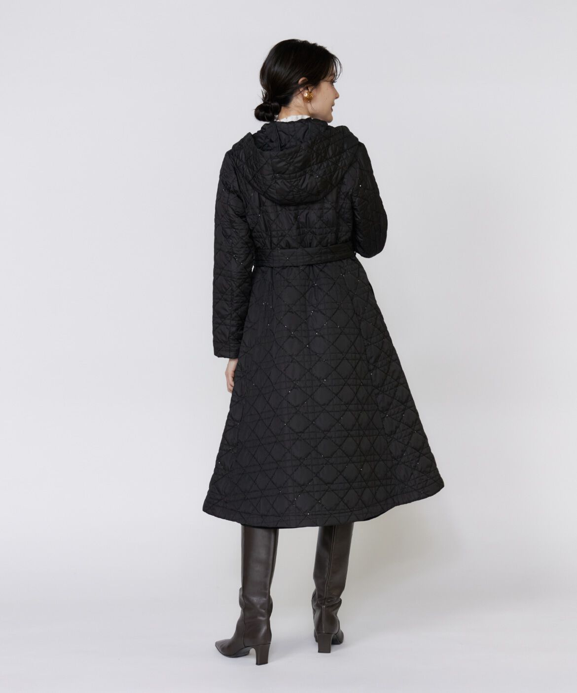 Maglie le cassetto「《ﾌﾗﾝﾄﾞﾙ45周年限定ｺﾚｸｼｮﾝ》幾何学ｷﾙﾃｨﾝｸﾞﾌｰﾃﾞ  」|ステンカラーコート|