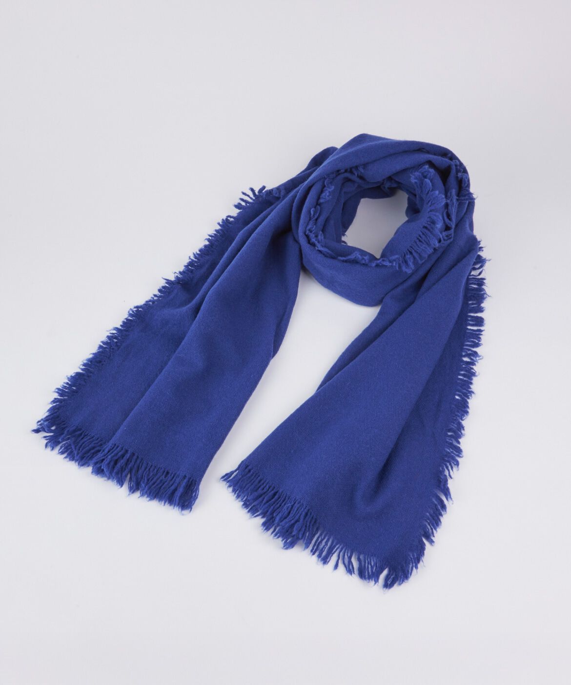 Le Souk「ライトバスケット織 ストール」|ストール|ブルー1