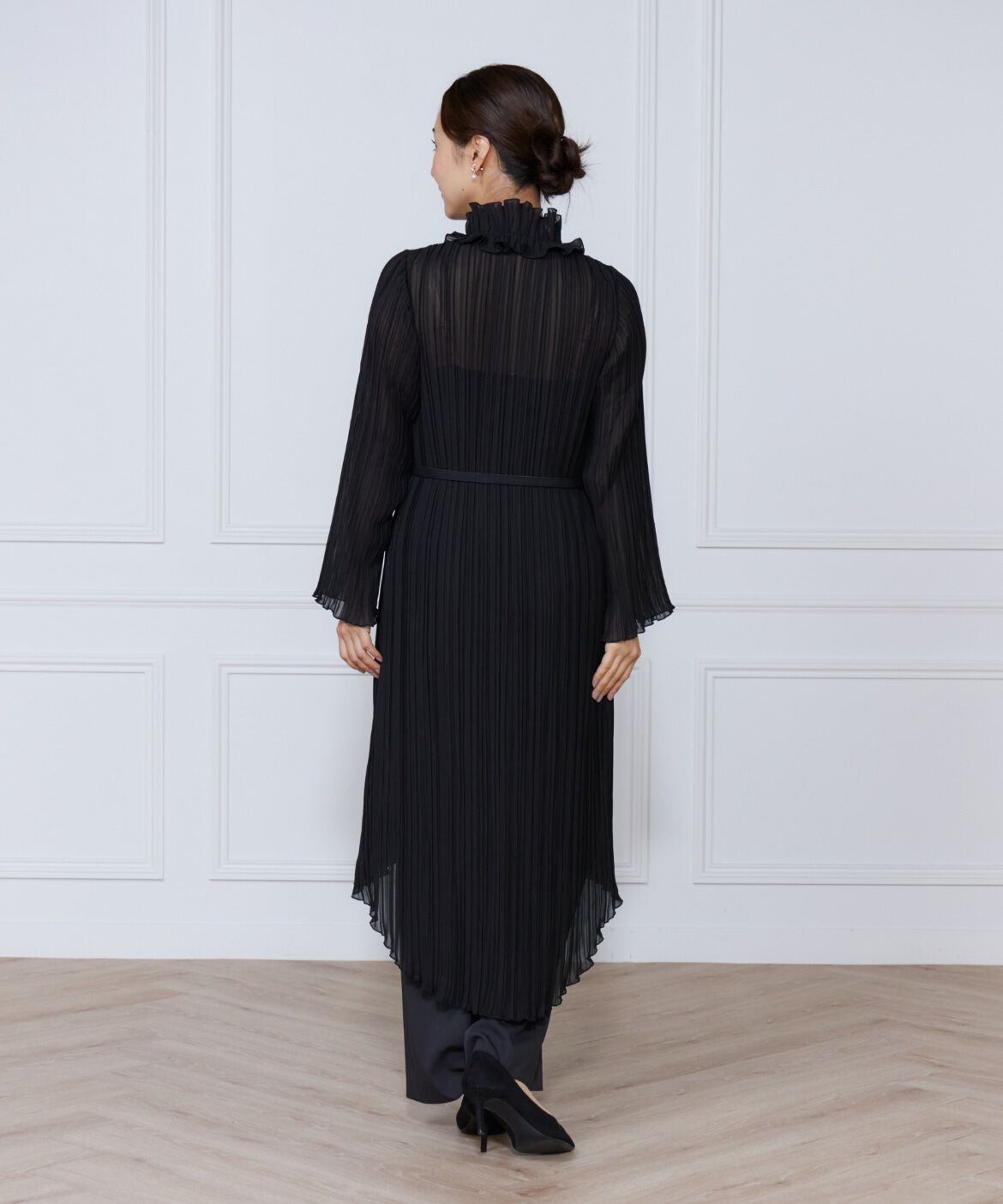 ef-de Black「プリーツロングブラウス」|シャツ・ブラウス|