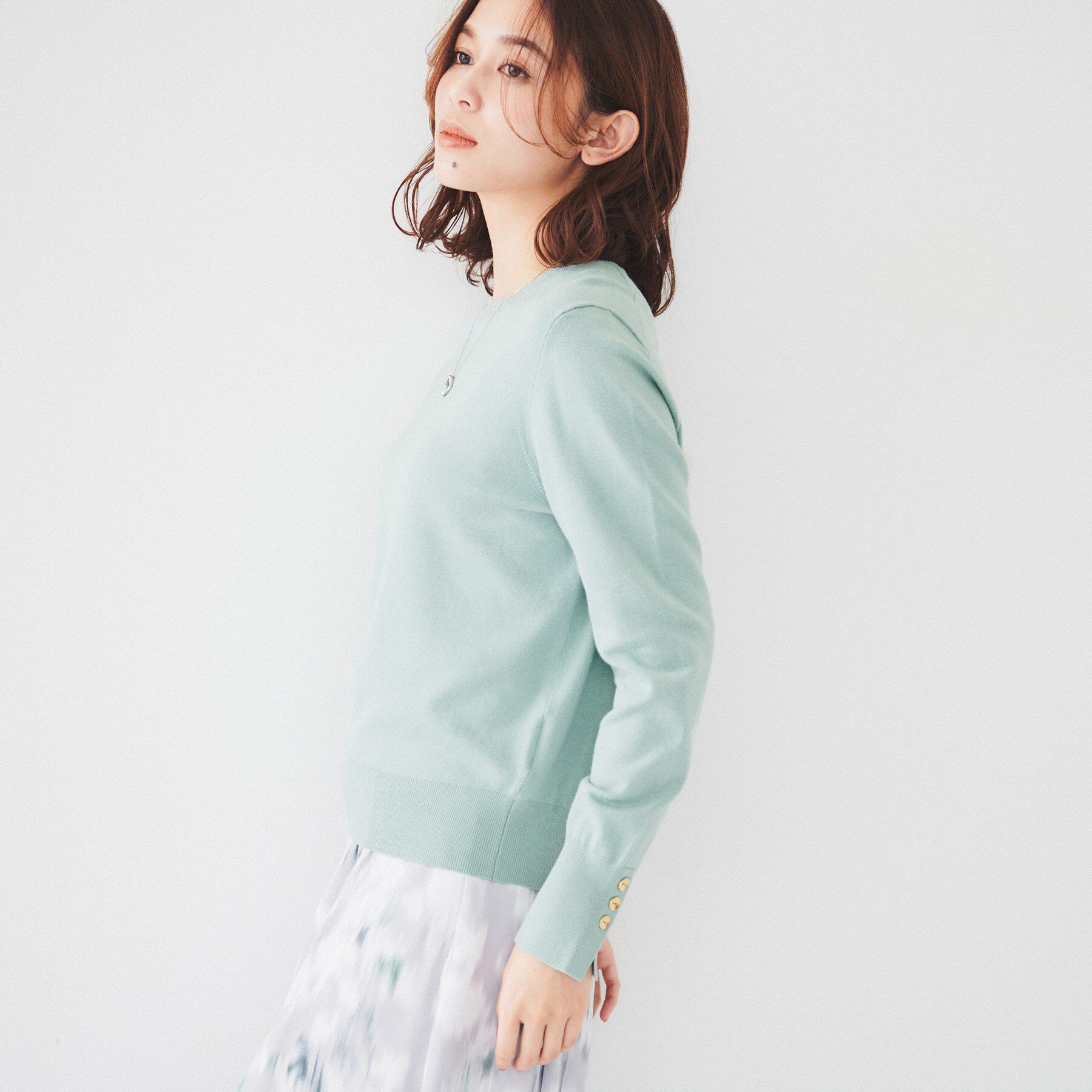 UNTITLED「【アンサンブル可能/6色展開】スパンレーヨン プルオーバーニット」|ニット・セーター|