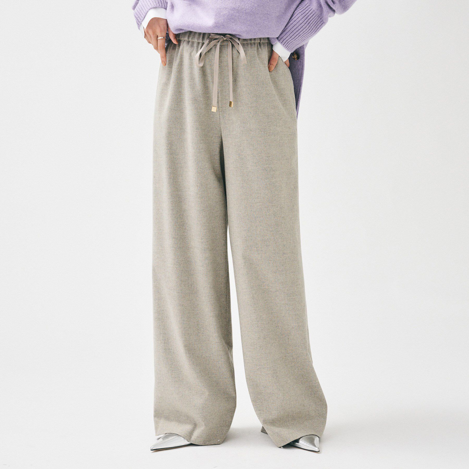 UNTITLED「【きれいめリラクシー/ウエストゴム】ウールサキソニー ワイドパンツ」|その他|