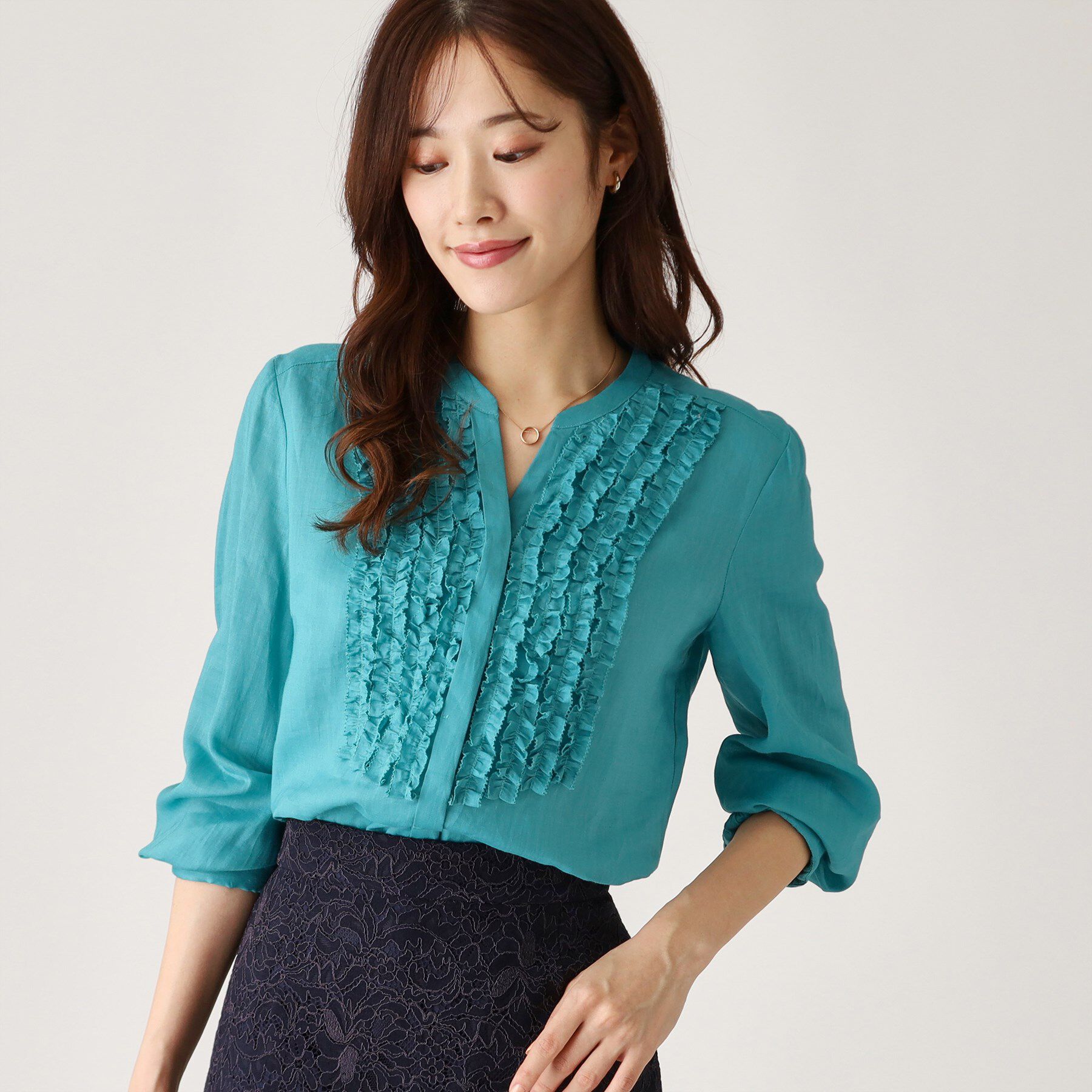 COUP DE CHANCE「【ラミー100％／洗える】夏におすすめ！華やかフリルデザインブラウス」|シャツ・ブラウス|