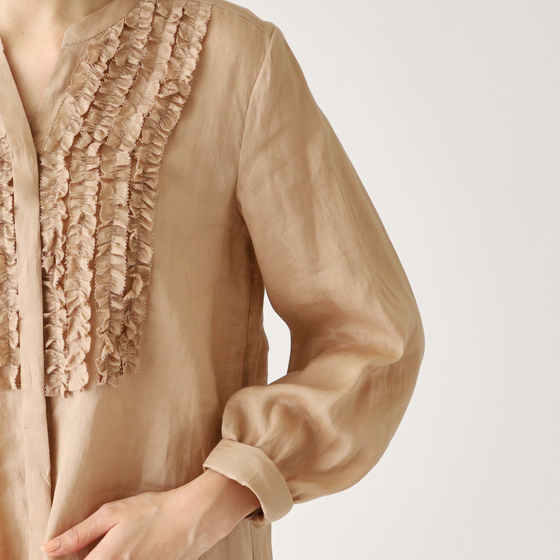 COUP DE CHANCE「【ラミー100％／洗える】夏におすすめ！華やかフリルデザインブラウス」|シャツ・ブラウス|