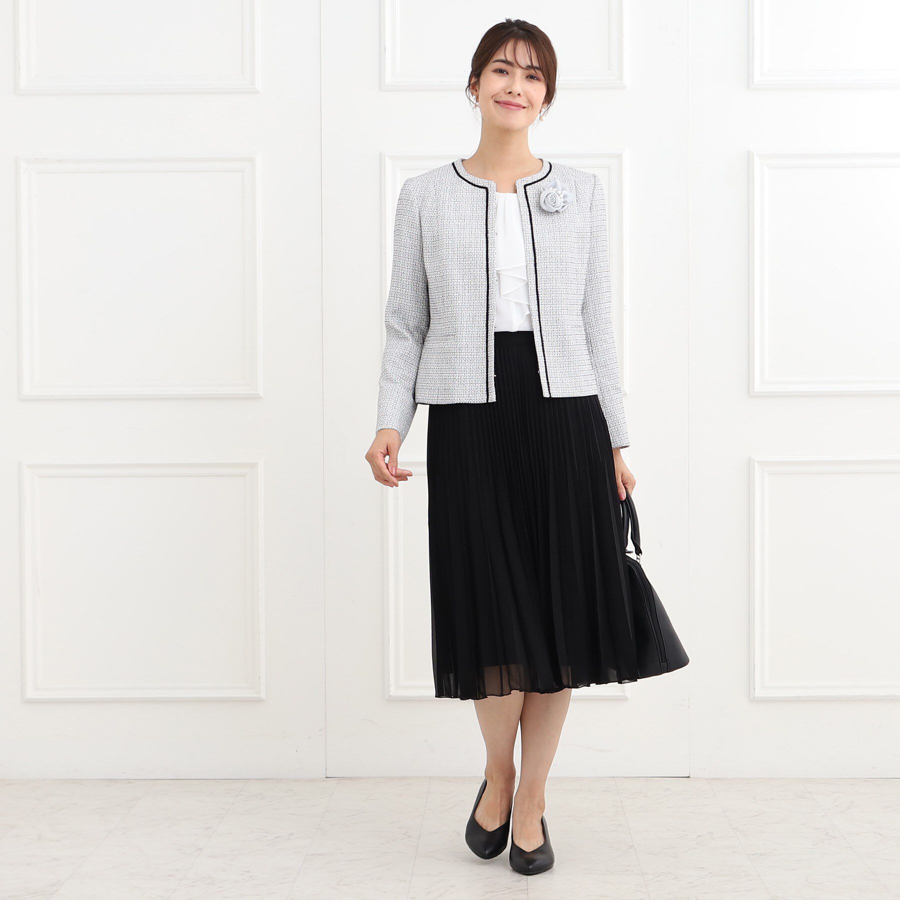 Reflect「【夏SALE／フォーマル/マシンウォッシュ可】フロントラッフルディティールブラウス」|シャツ・ブラウス|