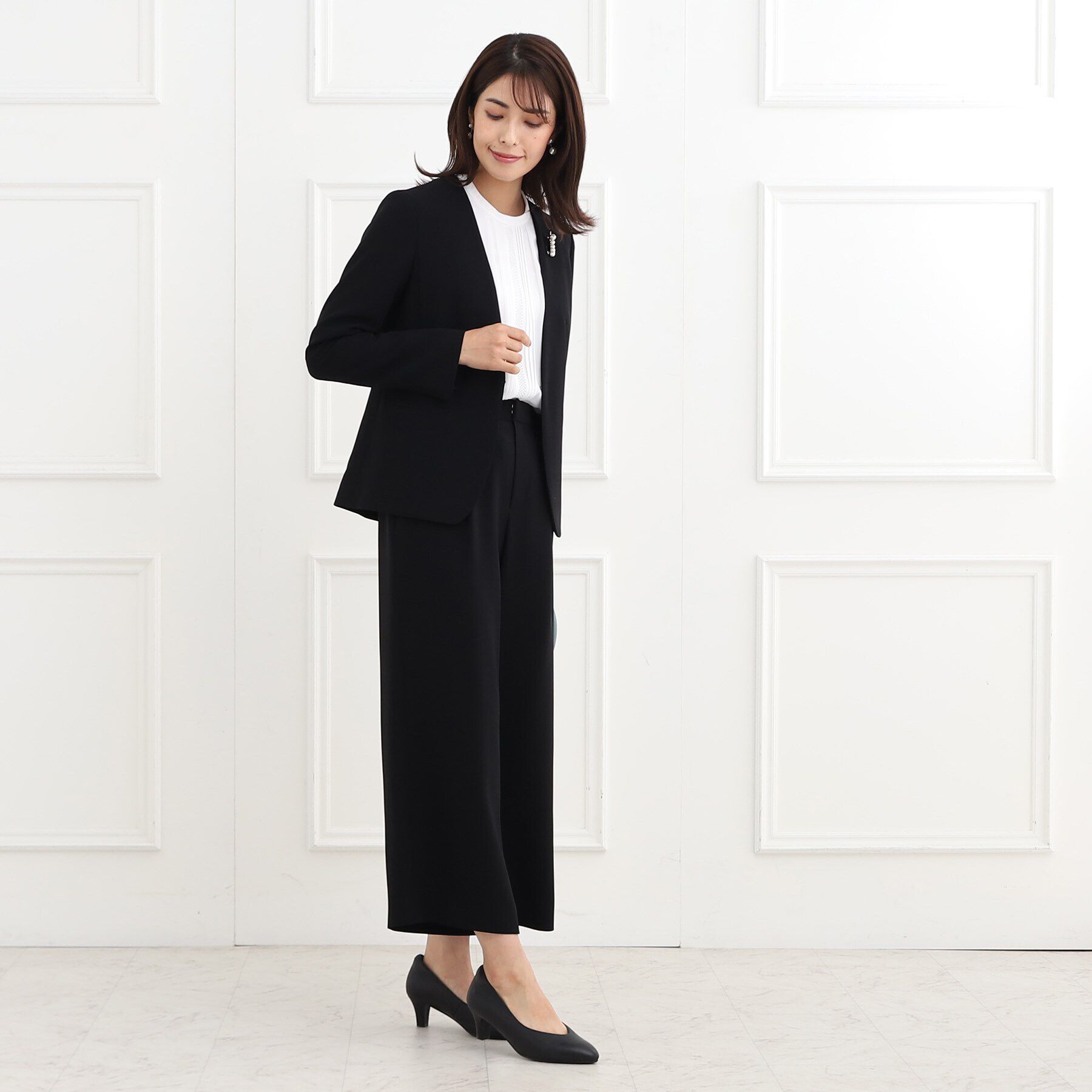 Reflect「【フォーマル/洗える/セットアップ可】ノーカラージャケット」|ノーカラージャケット|