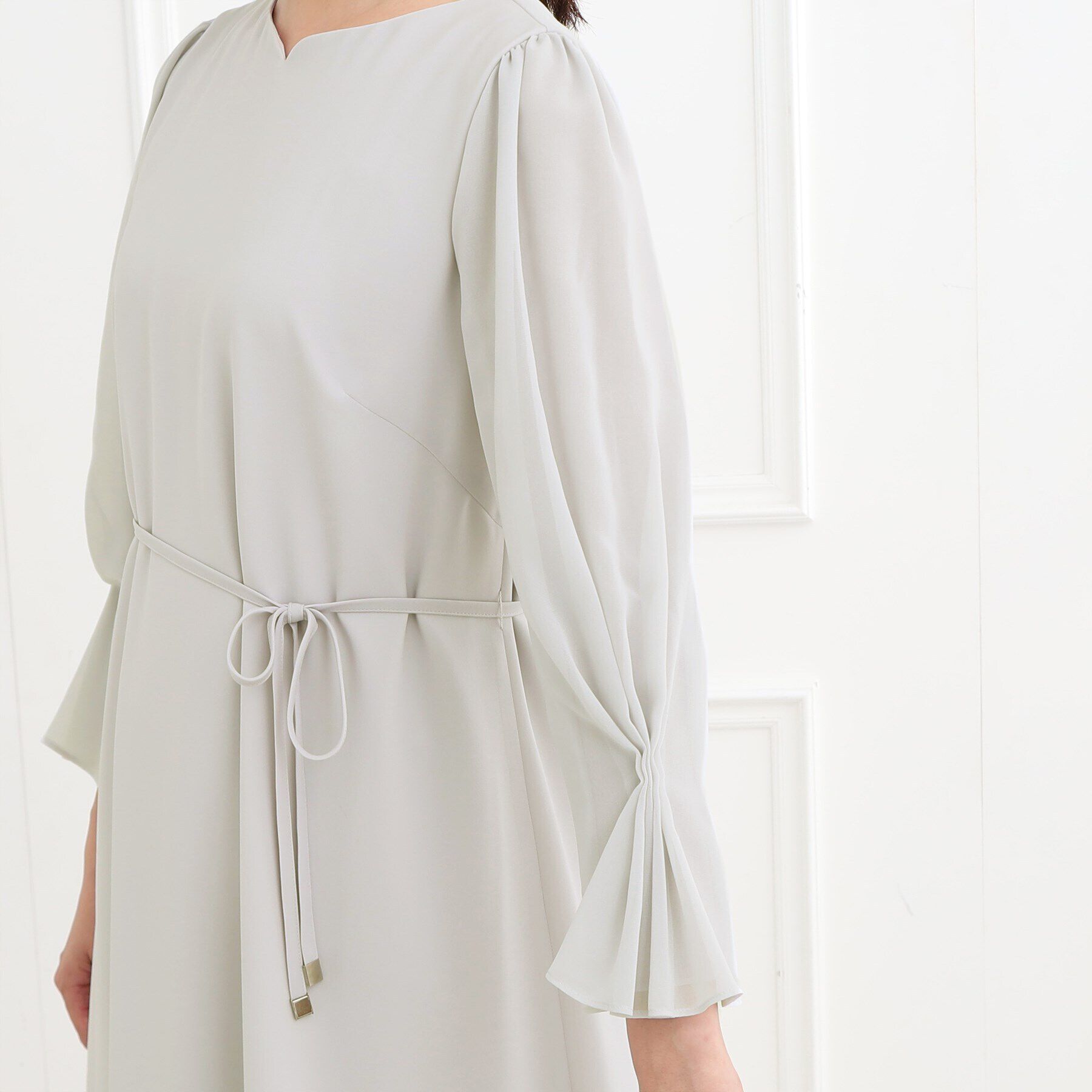 Reflect「【夏SALE／フォーマル/洗える】スリーブデザインジョーゼットワンピース」|ワンピース|