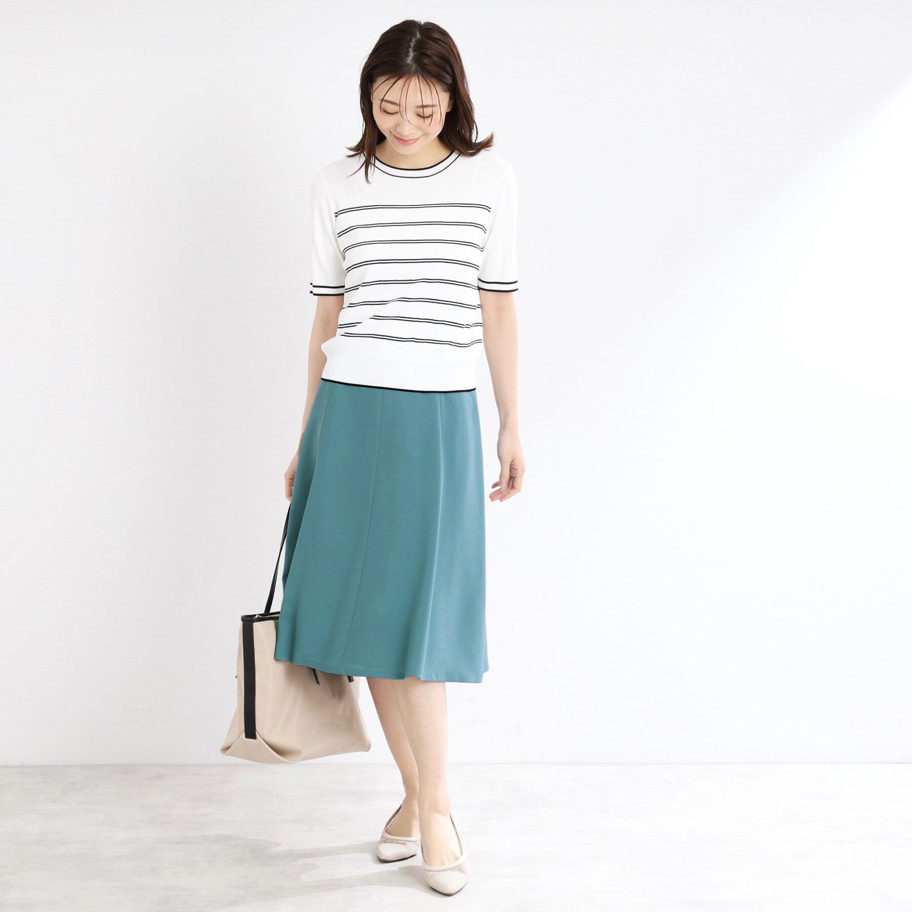 Reflect「【マシンウォッシュ可／細見え】フレアシルエットスカート」|スカート|