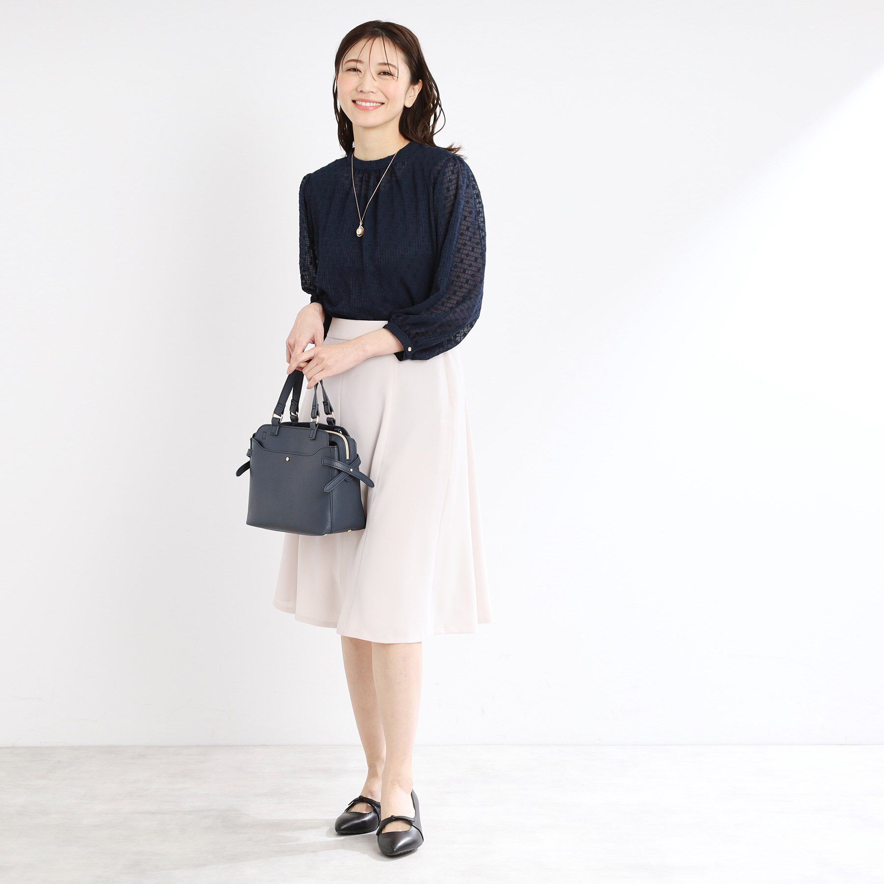 Reflect「【手洗い可】ロングシルエットブラウス」|シャツ・ブラウス|