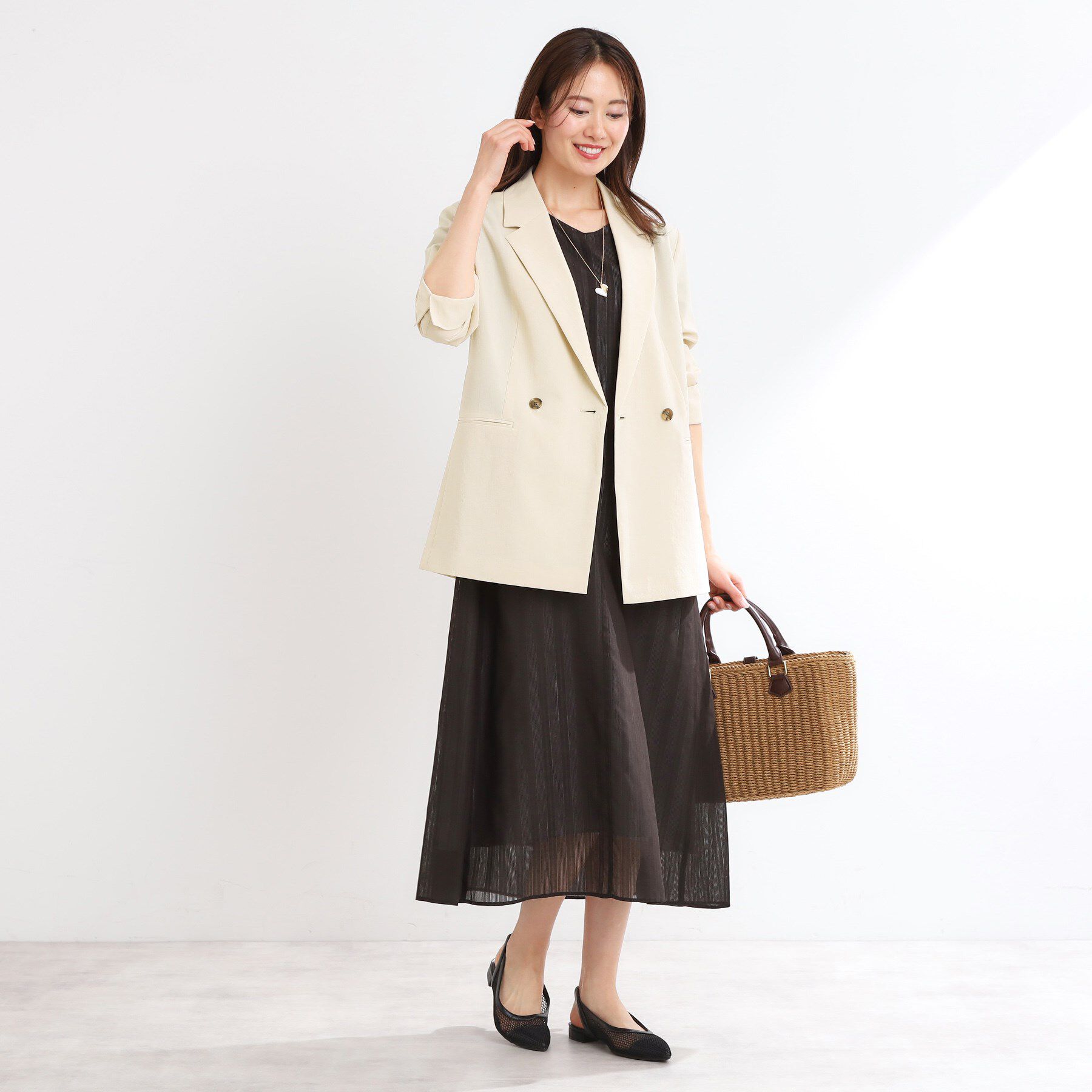 Reflect「【マシンウォッシュ可／セットアップ可／通勤におすすめ】ドライタッチダブルジャケット」|テーラードジャケット|