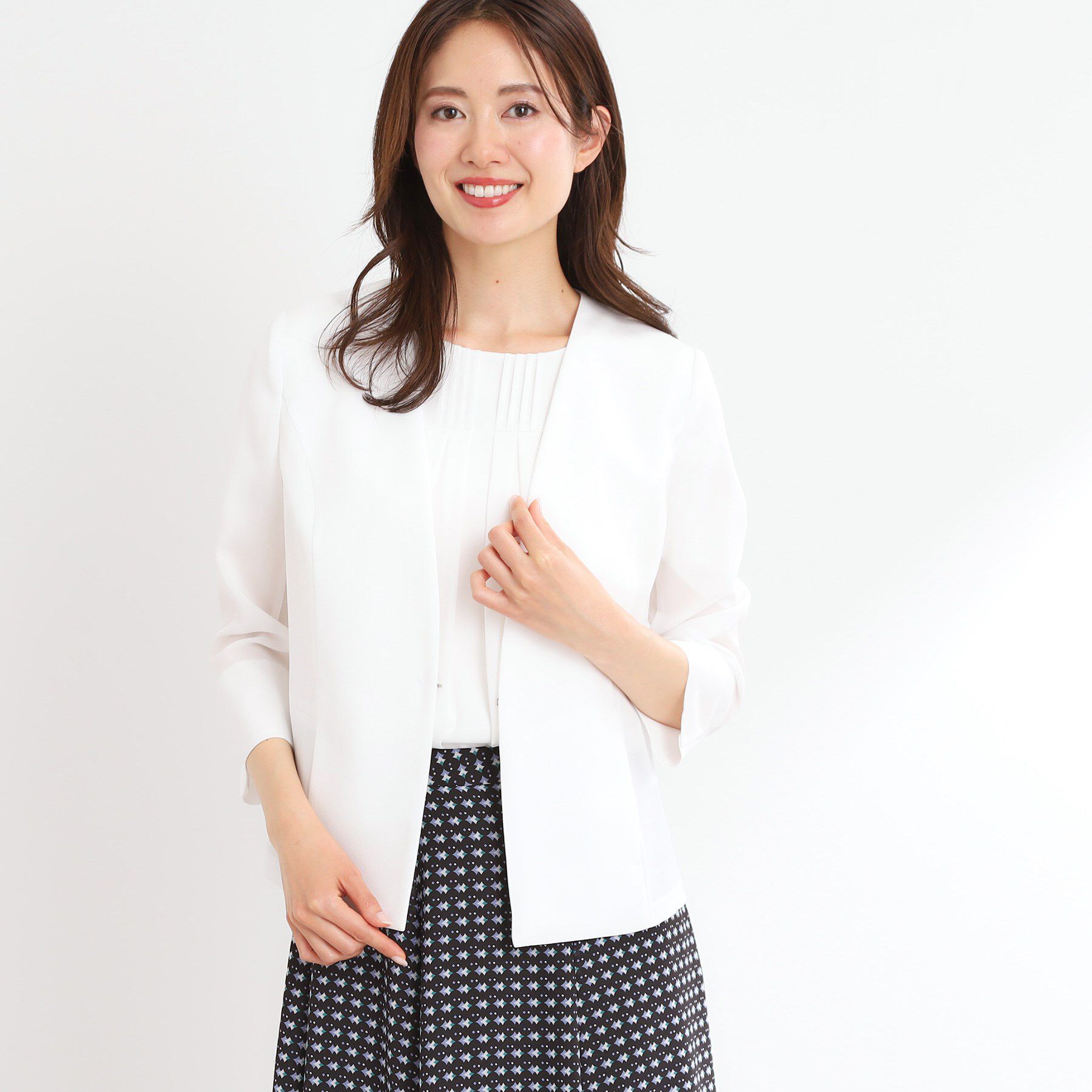 Reflect「【接触冷感／洗える／吸水速乾／夏のオケージョンに／セットアップ可】ノーカラージャケット」|ノーカラージャケット|