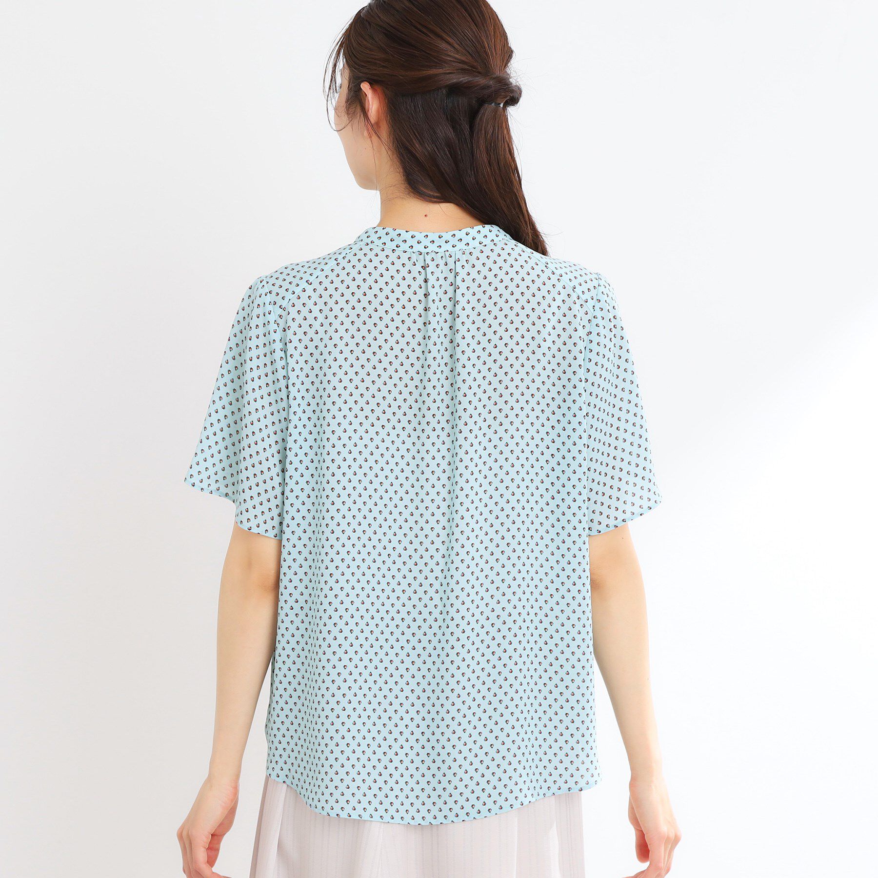 Reflect「【マシンウォッシュ可】五分袖コツキプリントブラウス」|シャツ・ブラウス|