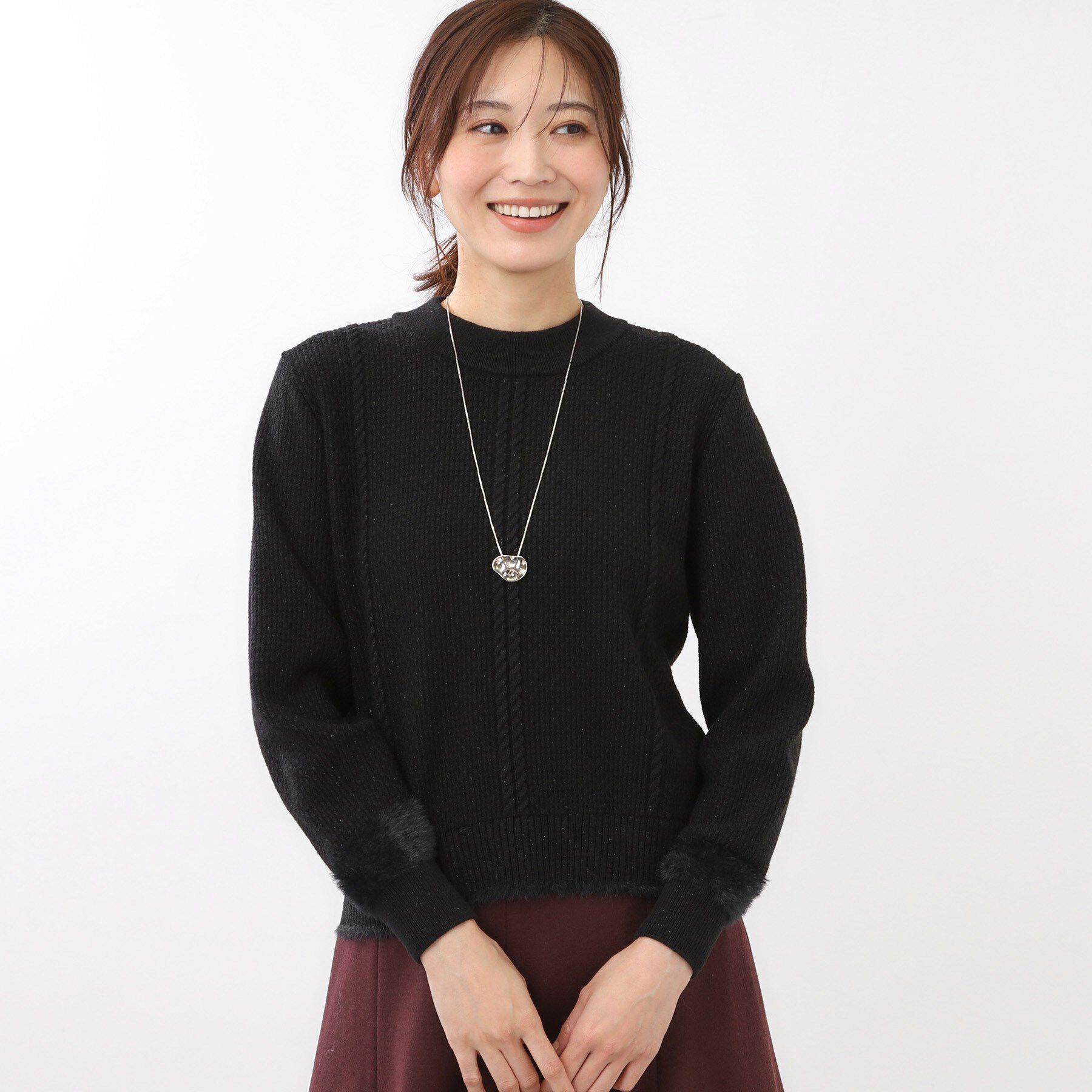 Reflect「【ほんのりラメ感◎】ケーブル柄ニット」|ニット・セーター|