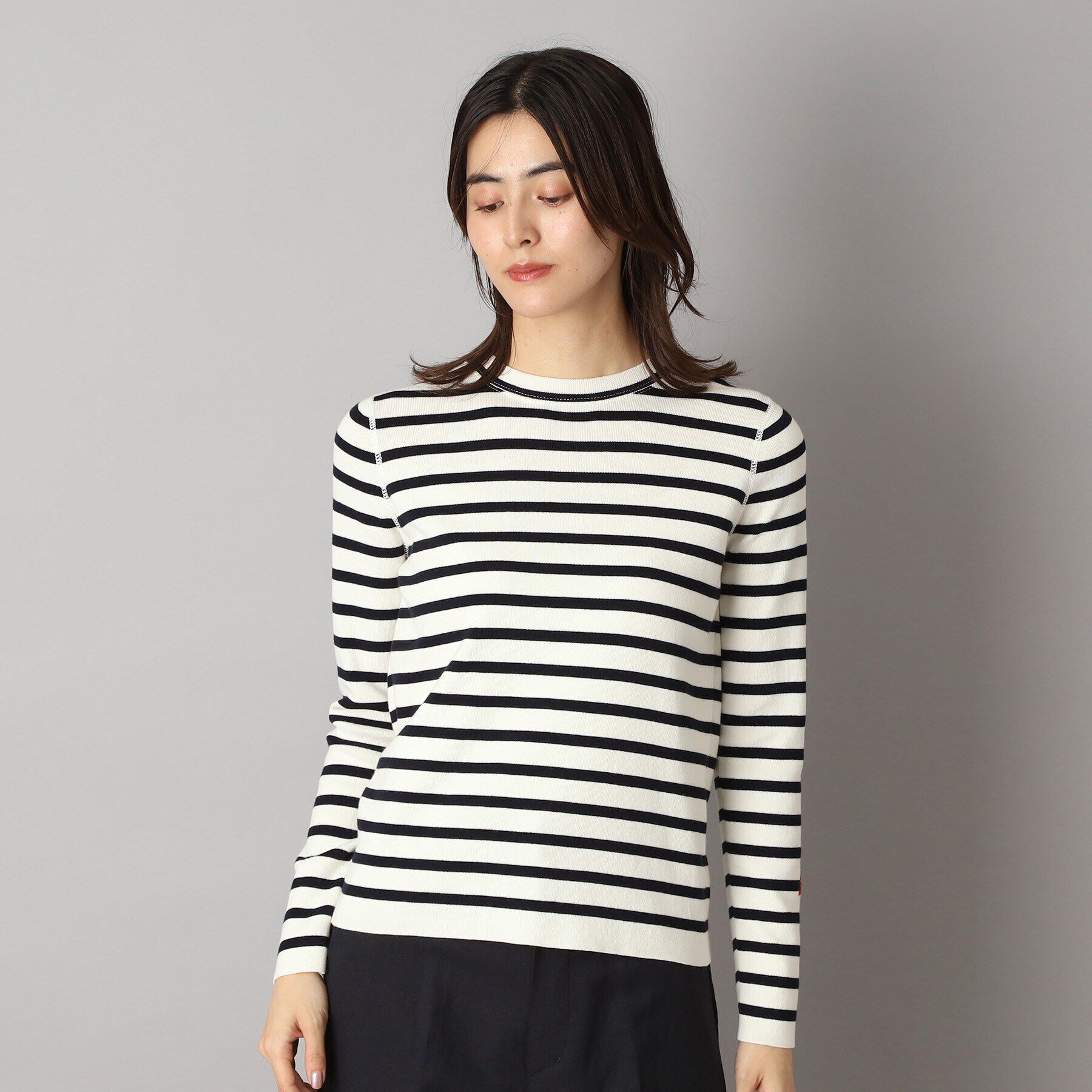 DRESSTERIOR「コットンフルニードルボーダー」|ニット・セーター|