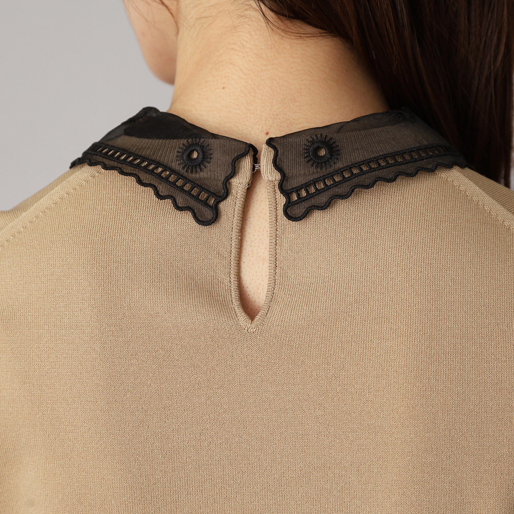 DRESSTERIOR「【洗える／2WAY】エンブロイダリーカラーニット」|ニット・セーター|