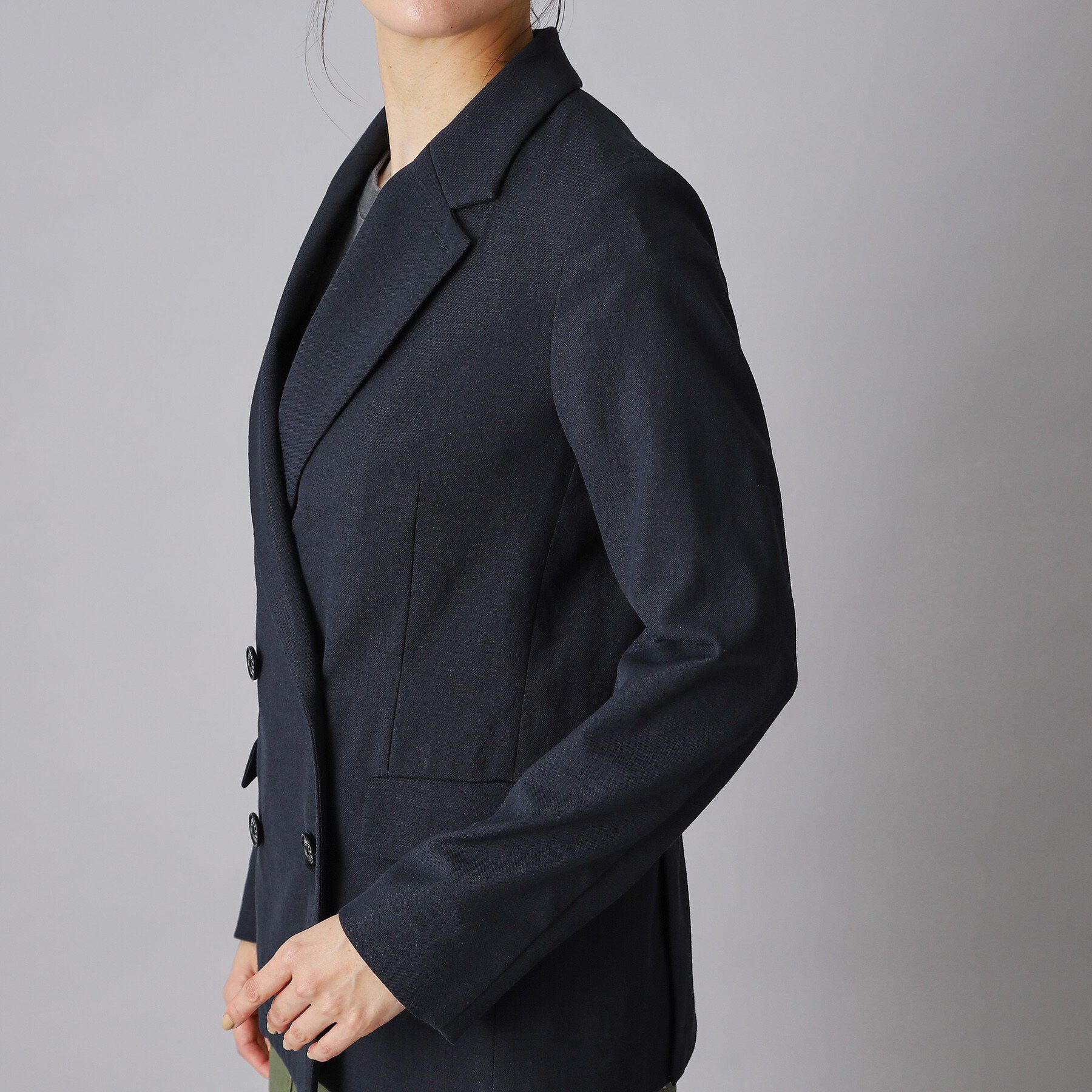 DRESSTERIOR「【吸水速乾/セットアップ可】リネンブレンドオックスダブルジャケット」|テーラードジャケット|