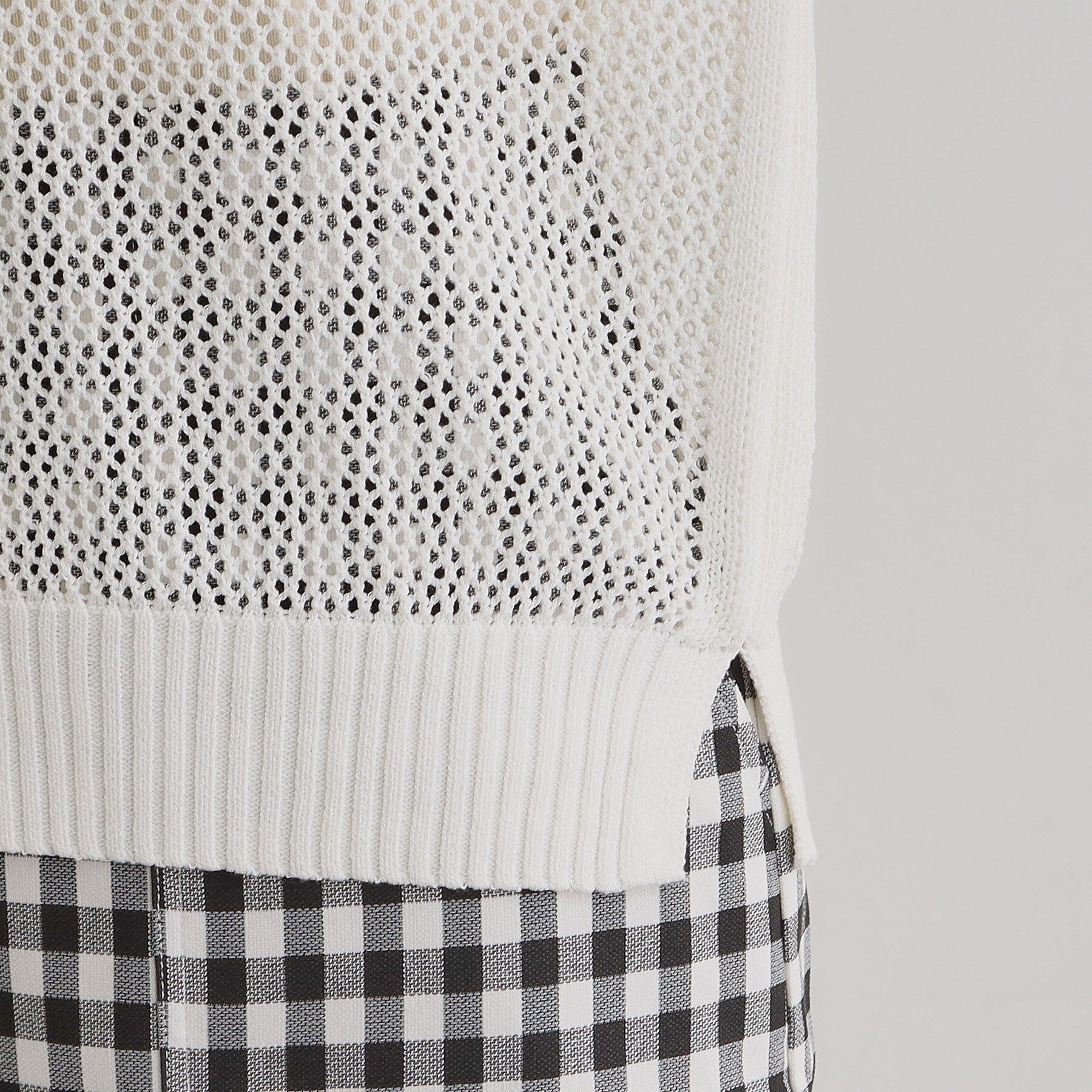 grove「取り入れるだけで旬顔 メッシュ編みポロニット」|ニット・セーター|