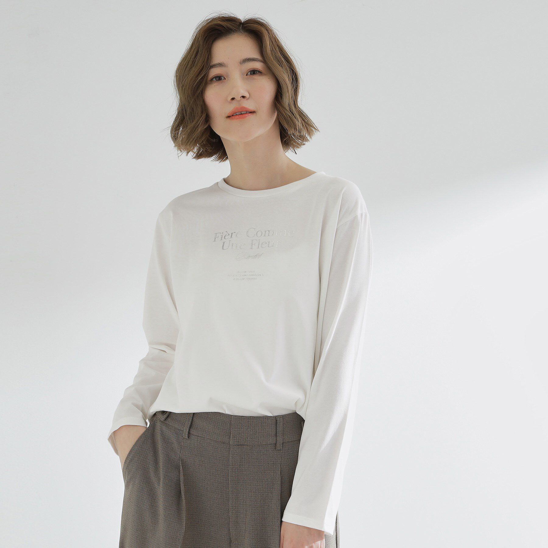 grove「【UVカット】ロゴアソートベーシックロンT」|Tシャツ・カットソー|オフホワイト(103