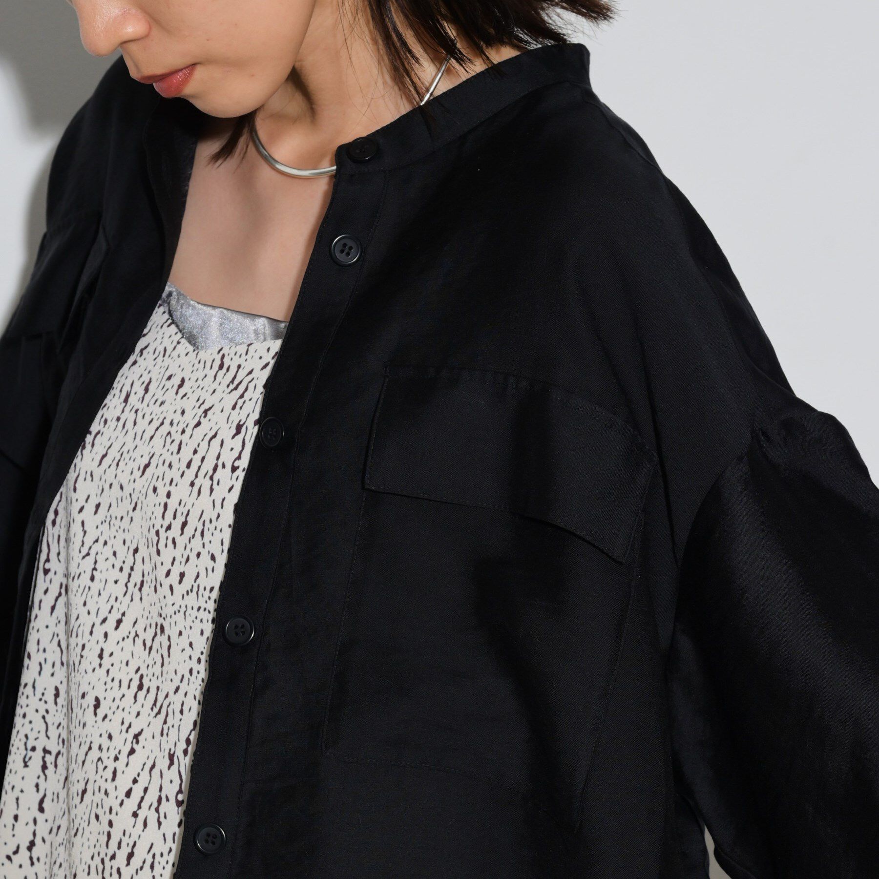 GALLEST「シアーローンブルゾンシャツ」|ブルゾン・スタジャン|