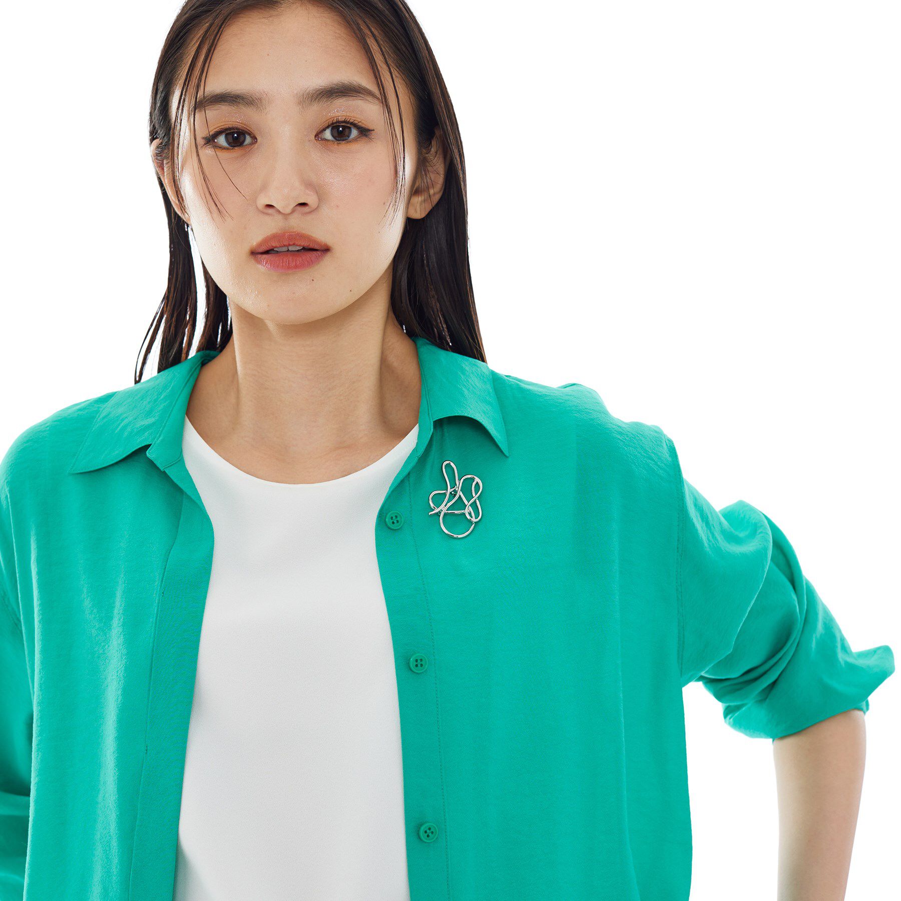 INDIVI「【セレモニー／デイリー】ラインモチーフブローチ」|ブローチ・コサージュ|