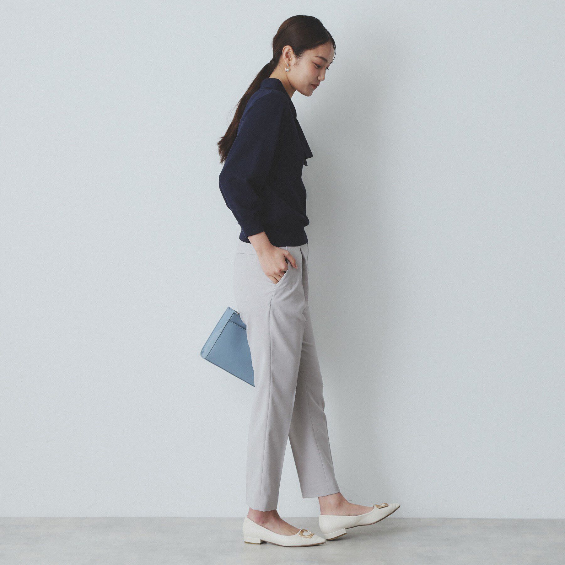 index「ロールカラーボウタイニット【洗濯機洗い可】」|ニット・セーター|