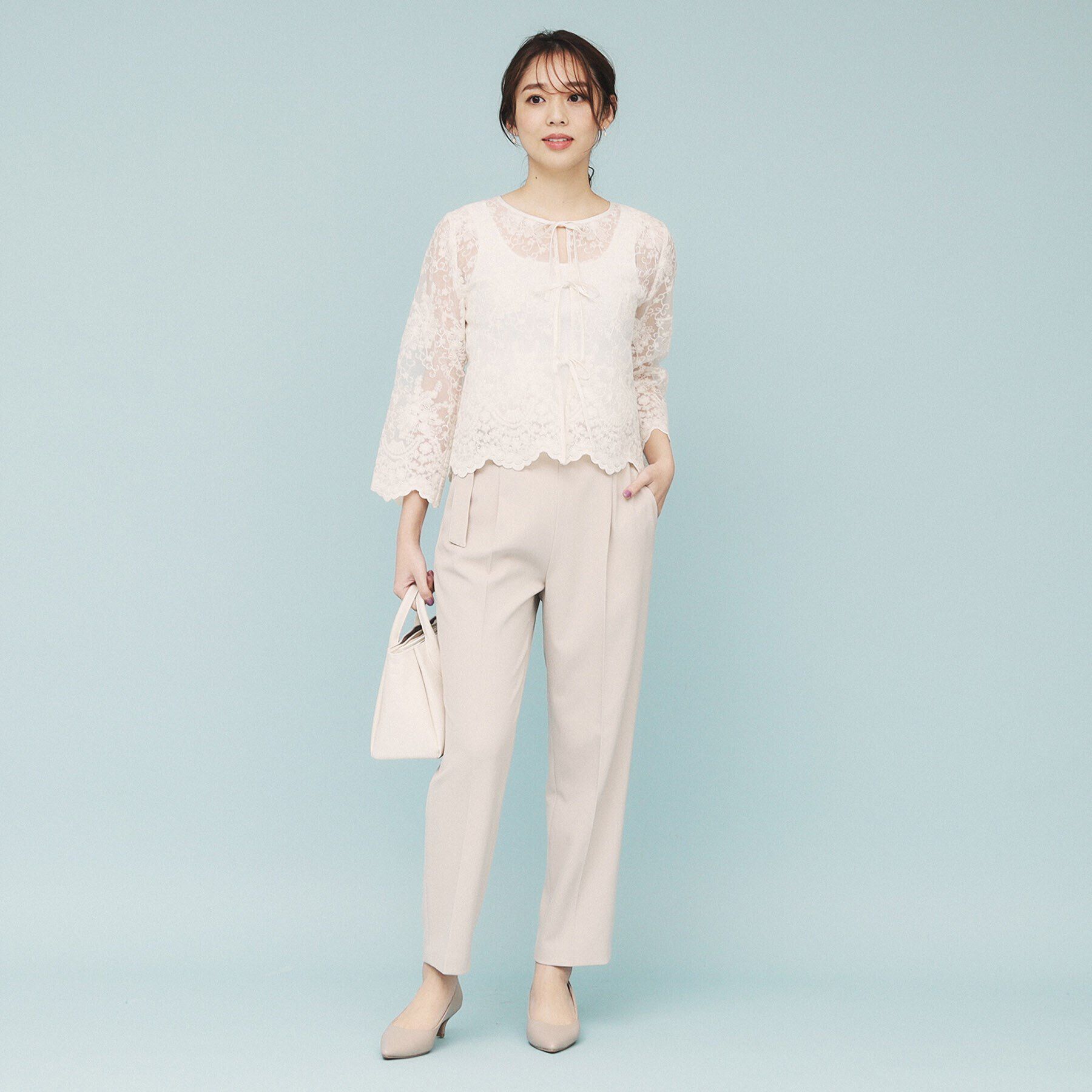 index「刺繍リボンシアーブラウス【洗濯機洗い可】」|シャツ・ブラウス|