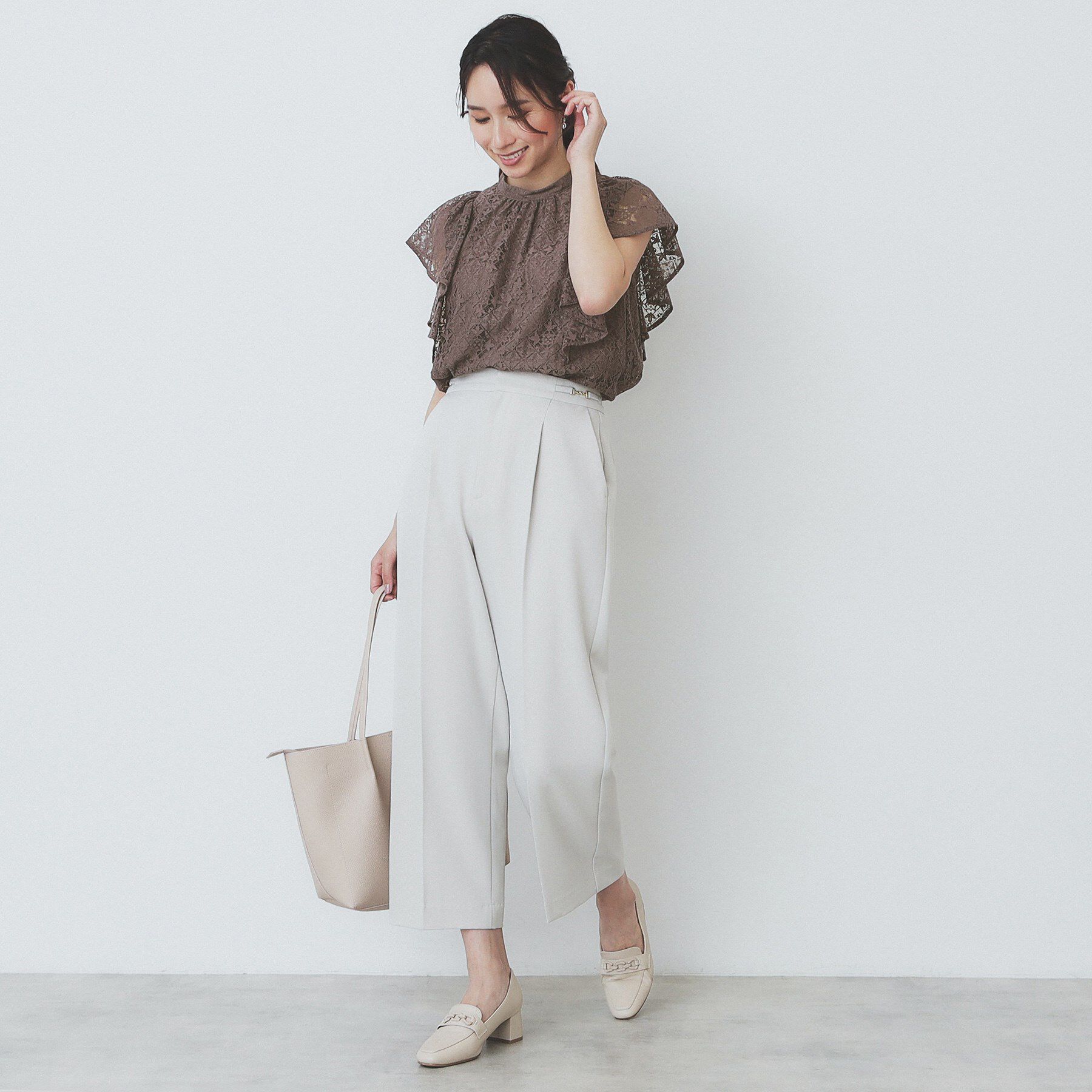 index「ジオメレースフレアスリーブブラウス/セットアップ対応【洗濯機洗い可】」|シャツ・ブラウス|