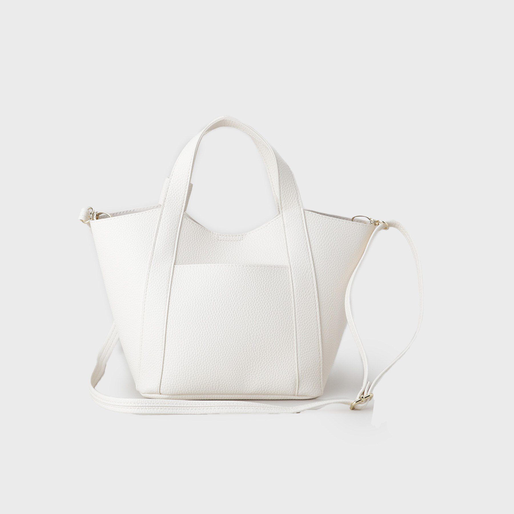 index「【2WAY】フラワーパーツ付き合皮ミドルトートバッグ」|トートバッグ|