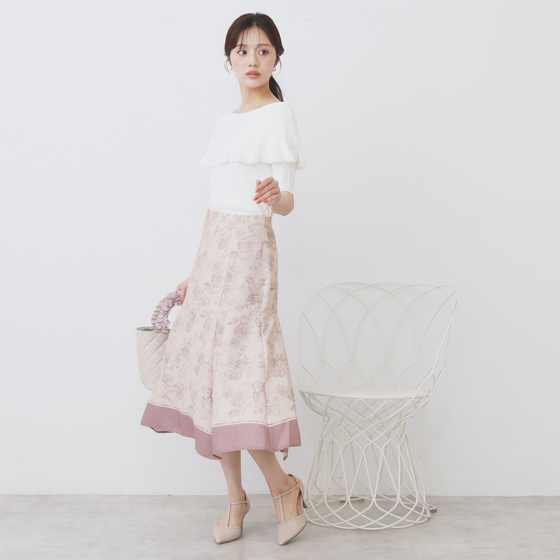 index「パネルフラワープリントフレアスカート【洗濯機洗い可/イージーアイロン】」|スカート|