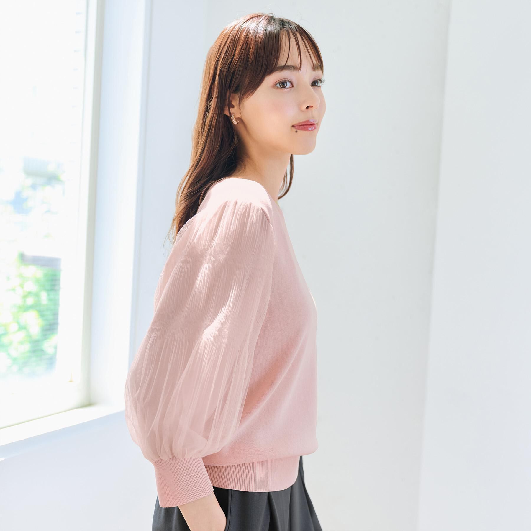 index「《5色展開》マジョリカプリーツスリーブニット【洗濯機洗い可】」|ニット・セーター|